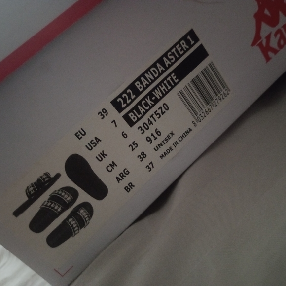 NWT kappa Banda 222 black slides men's 7 - Picture 3 of 4